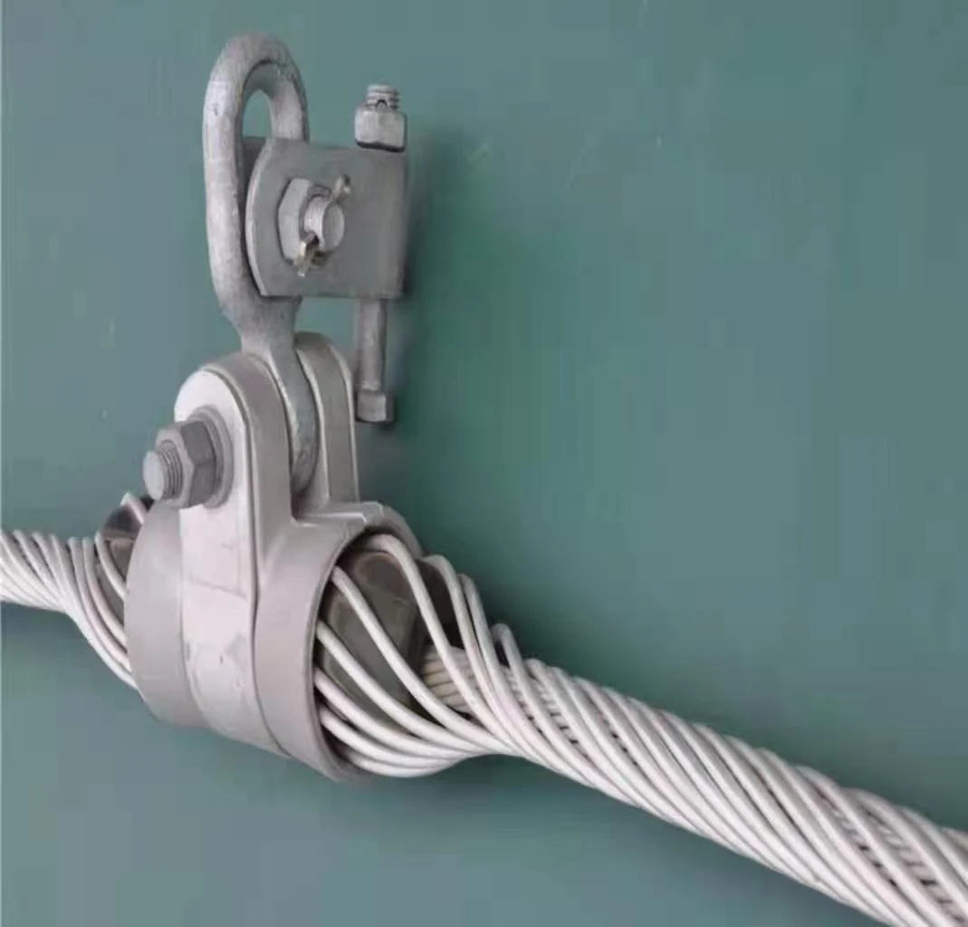 Preformed Suspension Clamp Installed On Transmission Line Conductor