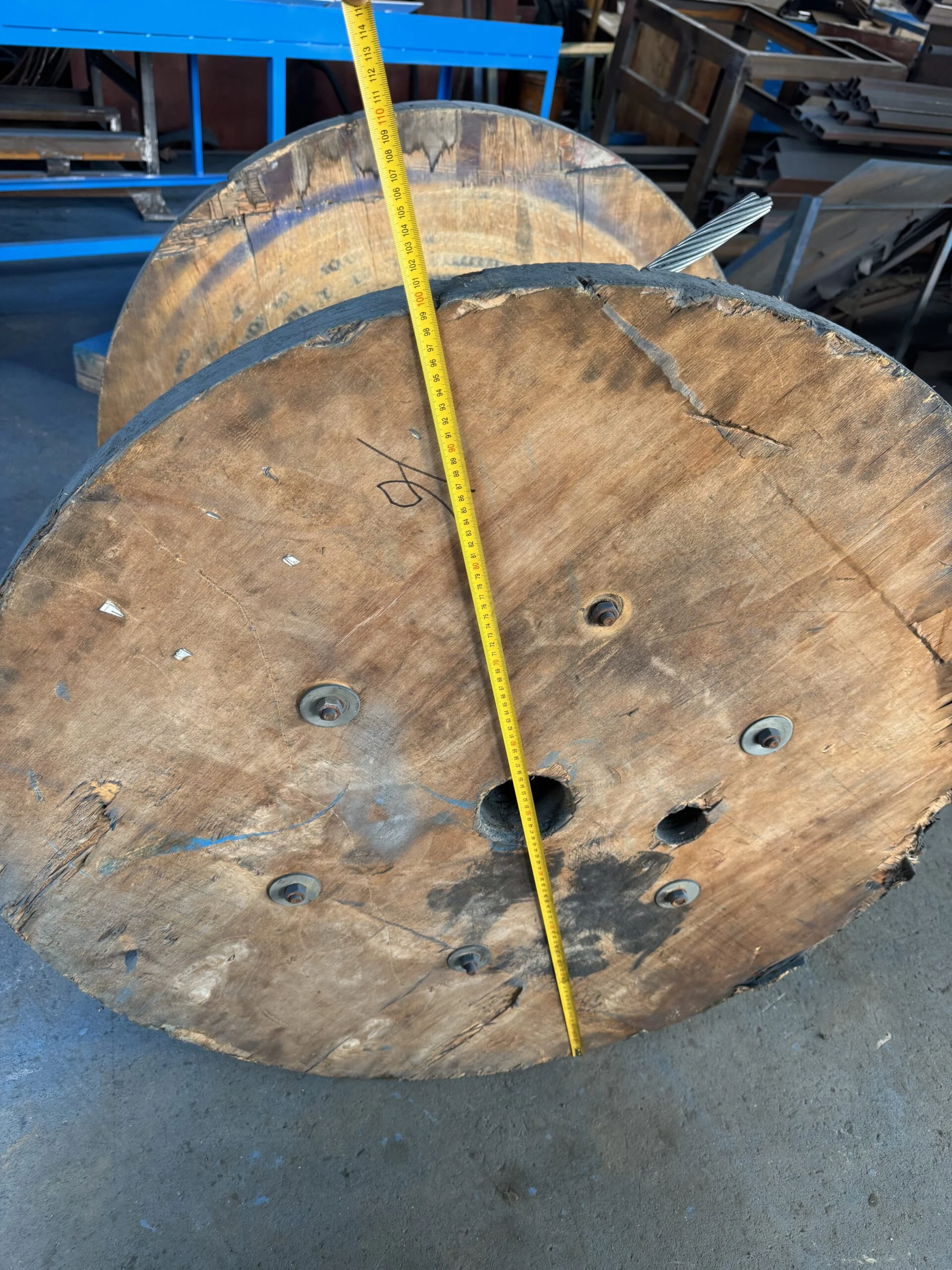 Measuring Spool Dimensions For Wire Straightening Machine In Preformed Armor Rods Manufacturing Process